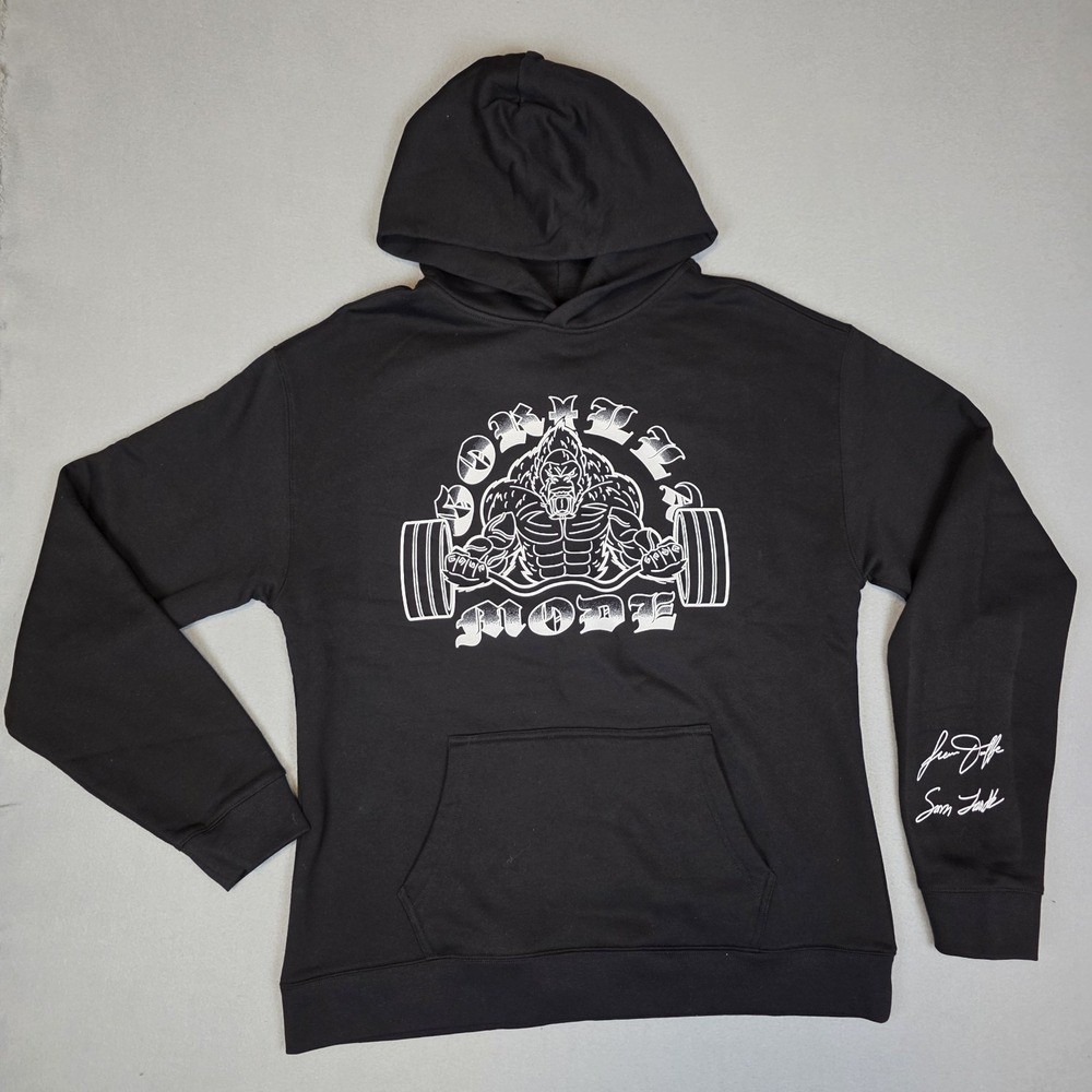 Gorilla Mind Mode Hoodie Mens Large Black Oversized Gym Workout RARE